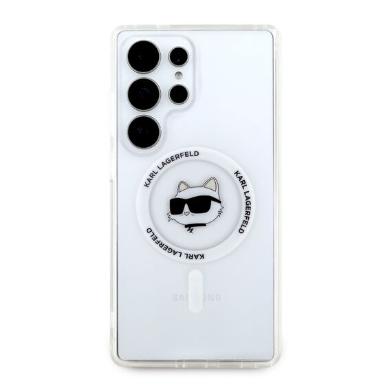 Case Karl Lagerfeld Button Choupette Head Printed Logo MagSafe Samsung Galaxy S25 Ultra white | Techbox