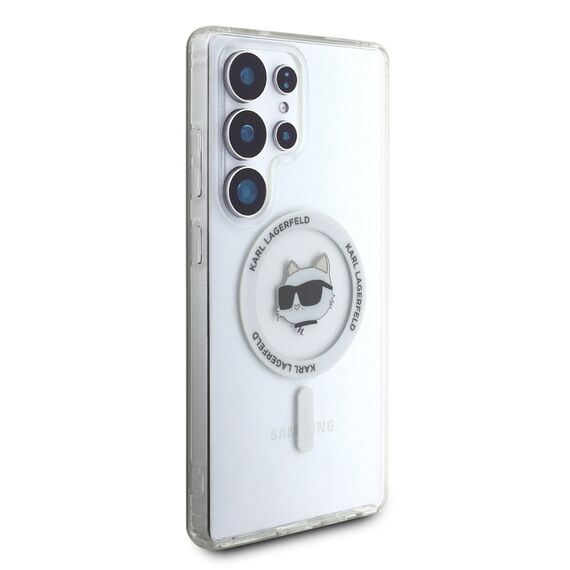Case Karl Lagerfeld Button Choupette Head Printed Logo MagSafe Samsung Galaxy S25 Ultra white | Techbox