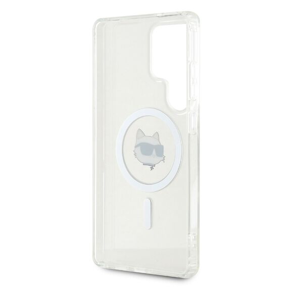 Case Karl Lagerfeld Button Choupette Head Printed Logo MagSafe Samsung Galaxy S25 Ultra white | Techbox