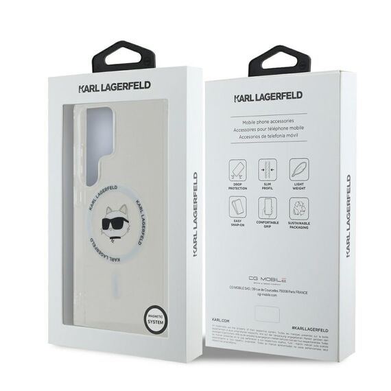 Case Karl Lagerfeld Button Choupette Head Printed Logo MagSafe Samsung Galaxy S25 Ultra white | Techbox