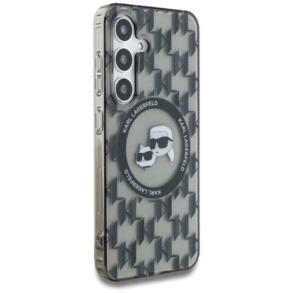 Case Karl Lagerfeld Button Karl&amp;Choupette Heads On KL Pattern MagSafe Samsung Galaxy S25 black | Techbox