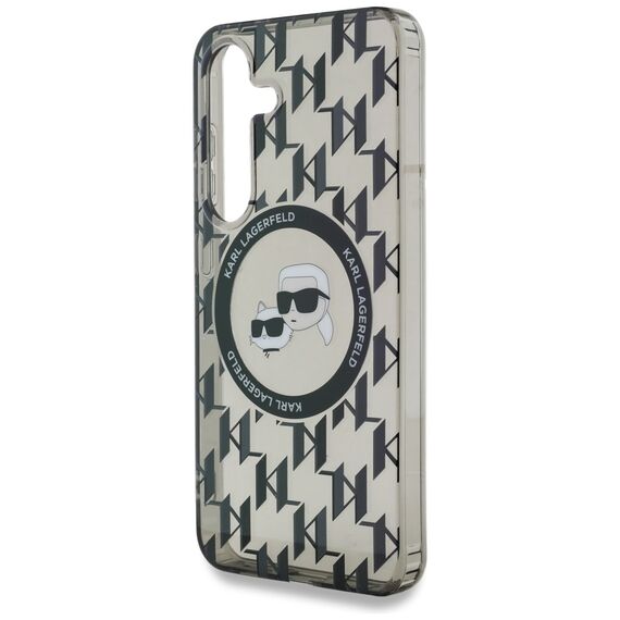 Case Karl Lagerfeld Button Karl&amp;Choupette Heads On KL Pattern MagSafe Samsung Galaxy S25 black | Techbox