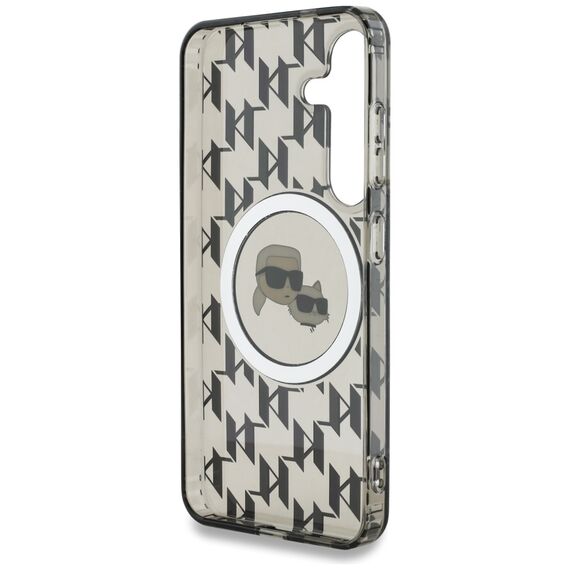 Case Karl Lagerfeld Button Karl&amp;Choupette Heads On KL Pattern MagSafe Samsung Galaxy S25 black | Techbox