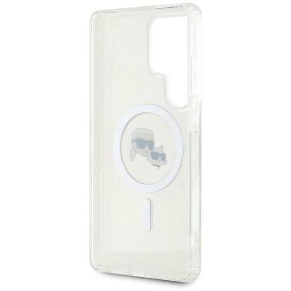 Case Karl Lagerfeld Button Karl &amp; Choupette Heads Printed Logo MagSafe Samsung Galaxy S25 Ultra white | Techbox