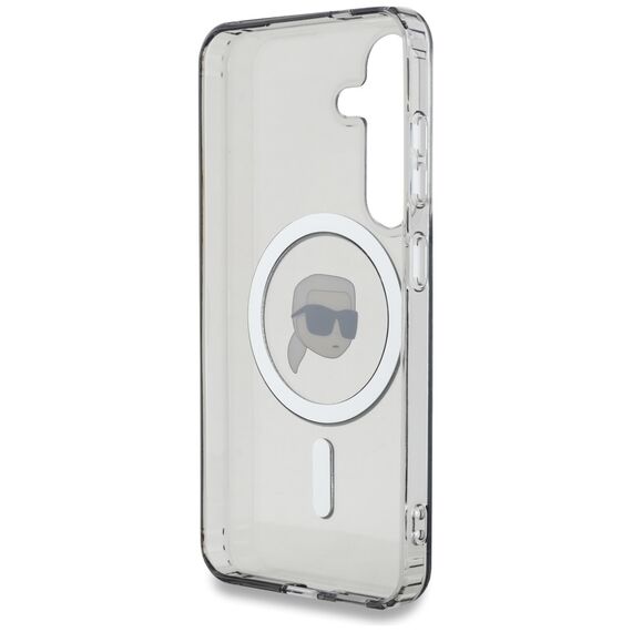 Case Karl Lagerfeld Button Karl Head Printed Logo MagSafe Samsung Galaxy S25 black - Samsung Cases - Cases - Techbox