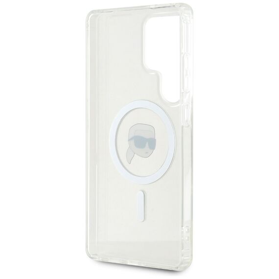 Case Karl Lagerfeld Button Karl Head Printed Logo MagSafe Samsung Galaxy S25 Ultra white | Techbox