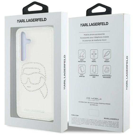 Case Karl Lagerfeld Rhinestones Karl Head Logo Samsung Galaxy S25 transparent - Samsung Cases - Cases - Techbox