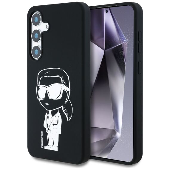 Case Karl Lagerfeld Silicone Graffiti Ikonik Printed Logo MagSafe Samsung Galaxy S25 black | Techbox