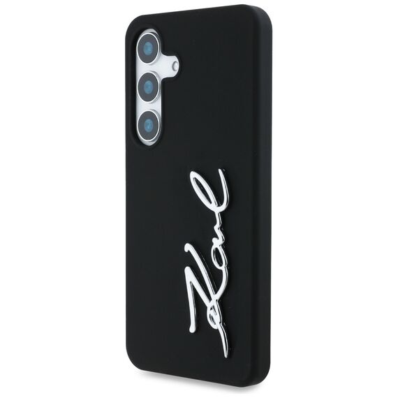 Case Karl Lagerfeld Silicone Metal Signature Logo Samsung Galaxy S25 black - Uncategorized Cases (2) - Cases - Techbox