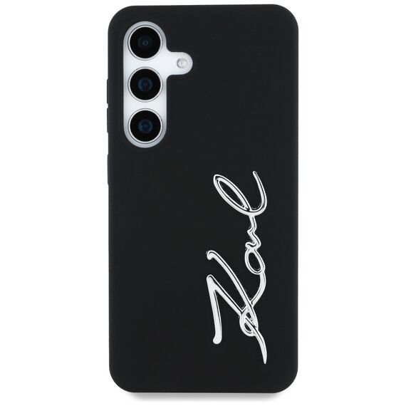 Case Karl Lagerfeld Silicone Metal Signature Logo Samsung Galaxy S25 black - Uncategorized Cases (2) - Cases - Techbox
