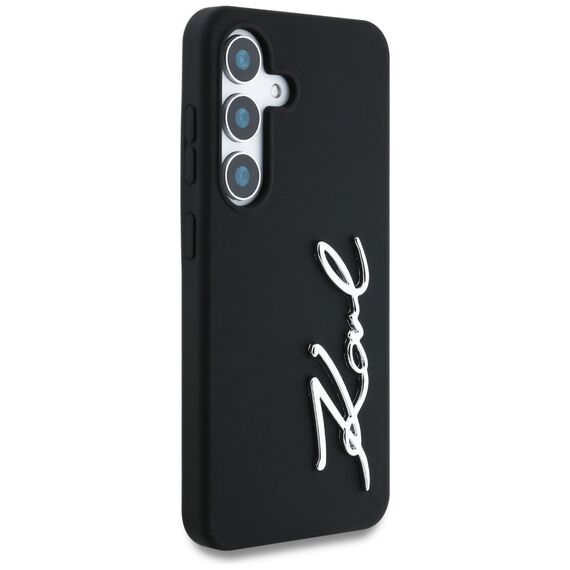Case Karl Lagerfeld Silicone Metal Signature Logo Samsung Galaxy S25 black - Uncategorized Cases (2) - Cases - Techbox