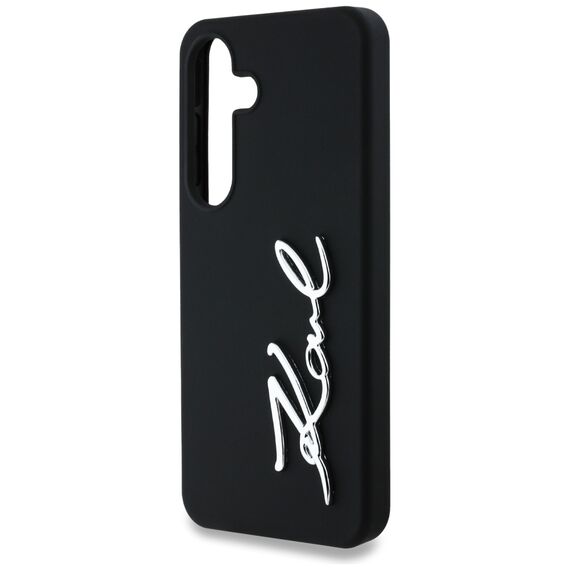 Case Karl Lagerfeld Silicone Metal Signature Logo Samsung Galaxy S25 black - Uncategorized Cases (2) - Cases - Techbox