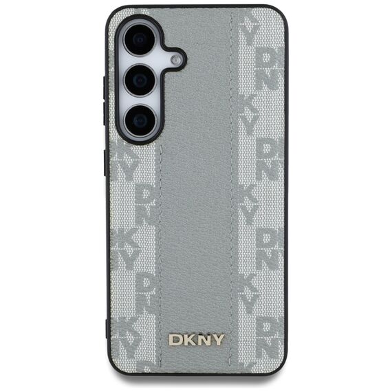 DKNY Leather Checkered Pattern MagSafe case for Samsung Galaxy S25 taupe - Samsung Cases - Cases - Techbox