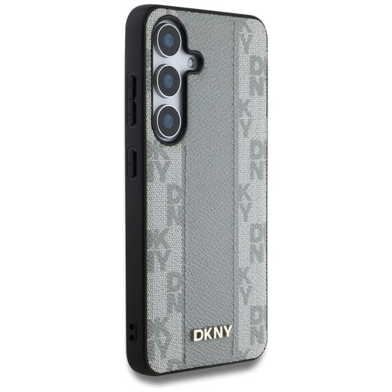 DKNY Leather Checkered Pattern MagSafe case for Samsung Galaxy S25 taupe - Samsung Cases - Cases - Techbox