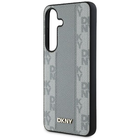 DKNY Leather Checkered Pattern MagSafe case for Samsung Galaxy S25 taupe - Samsung Cases - Cases - Techbox