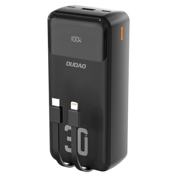 Dudao K15MAX 30000mAh PD 22.5W Powerbank with Built-in Cables - Black - Travel Chargers - Smartphone Chargers - Techbox