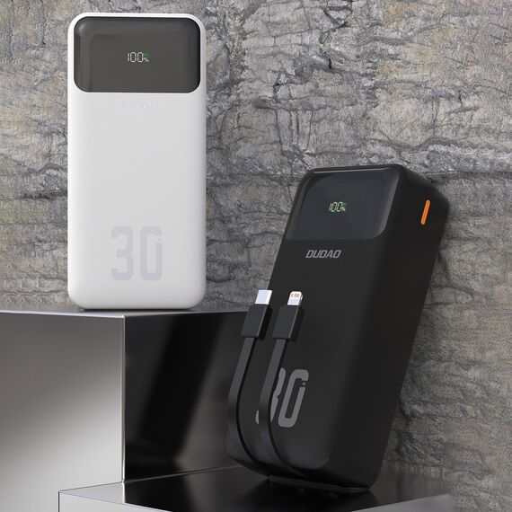Dudao K15MAX 30000mAh PD 22.5W Powerbank with Built-in Cables - Black - Travel Chargers - Smartphone Chargers - Techbox