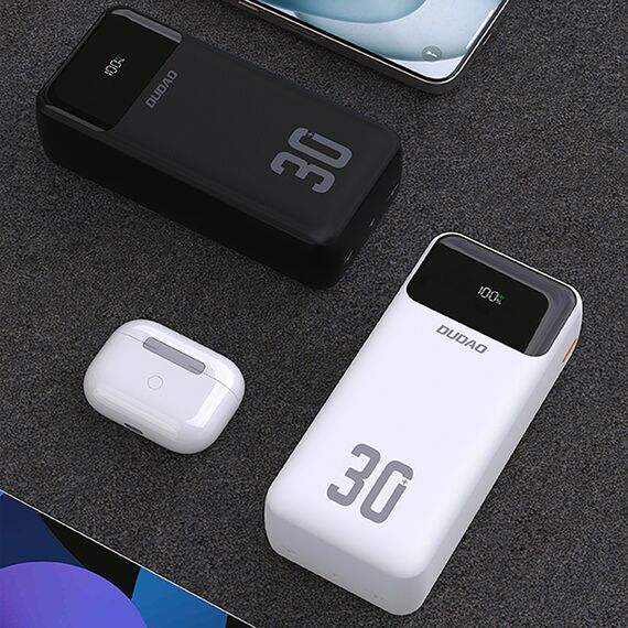 Dudao K15MAX 30000mAh PD 22.5W Powerbank with Built-in Cables - Black - Travel Chargers - Smartphone Chargers - Techbox