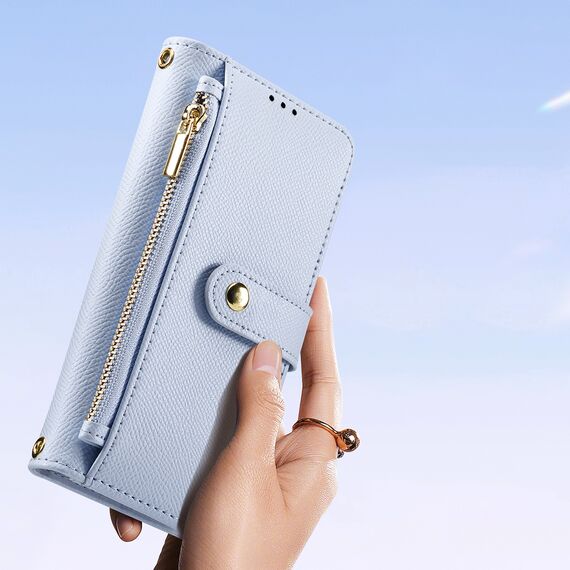 Dux Ducis Lawa Leather Case for Samsung Galaxy S25+ with Detachable Magnetic Wallet - Blue | Techbox