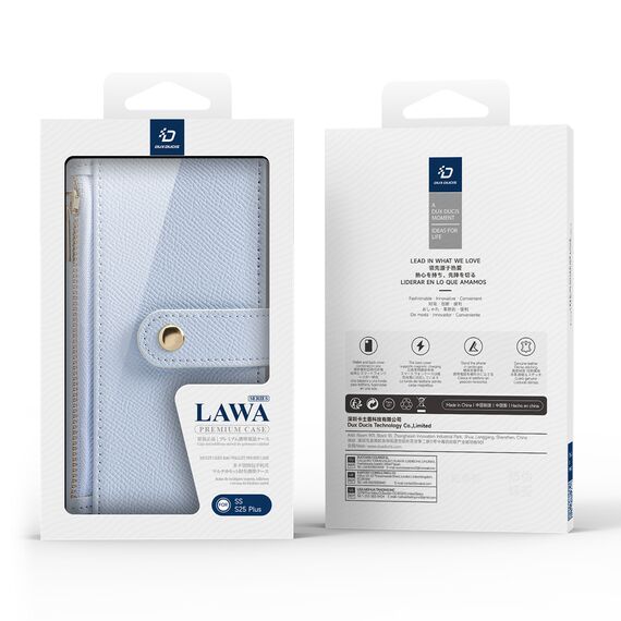 Dux Ducis Lawa Leather Case for Samsung Galaxy S25+ with Detachable Magnetic Wallet - Blue | Techbox