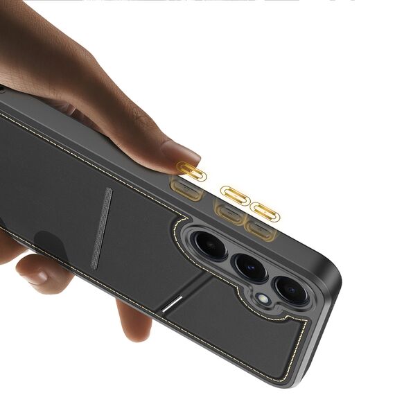 Dux Ducis Rafi II Case for Samsung Galaxy S25 with Stand and Wallet - Black | Techbox