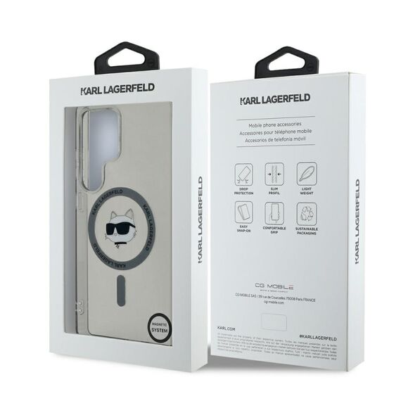 Karl Lagerfeld Button Choupette Head Printed Logo MagSafe Samsung Galaxy S25 Ultra case black | Techbox