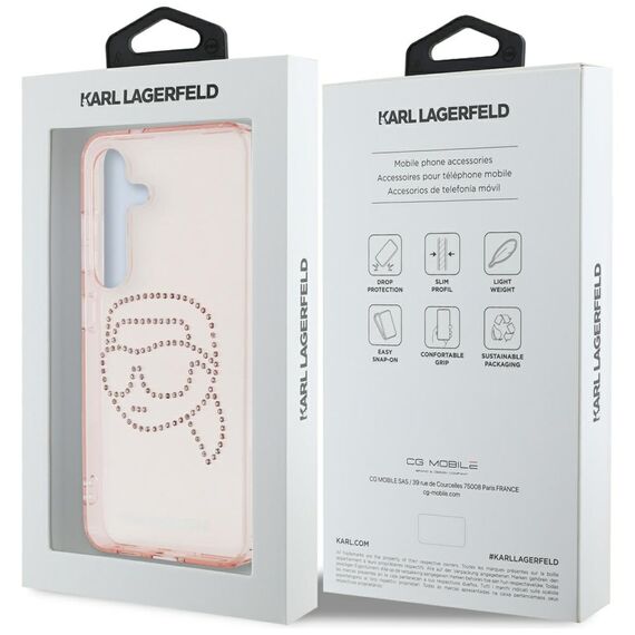 Karl Lagerfeld Rhinestones K. Head Logo Samsung Galaxy S25 Case Pink - Samsung Cases - Cases - Techbox