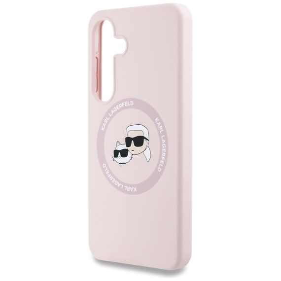 Karl Lagerfeld Silicone Double Heads And Circle MagSafe Samsung Galaxy S25 Case Pink - Samsung Cases - Cases - Techbox