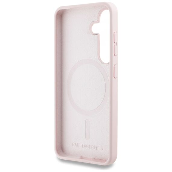 Karl Lagerfeld Silicone Double Heads And Circle MagSafe Samsung Galaxy S25 Case Pink - Samsung Cases - Cases - Techbox