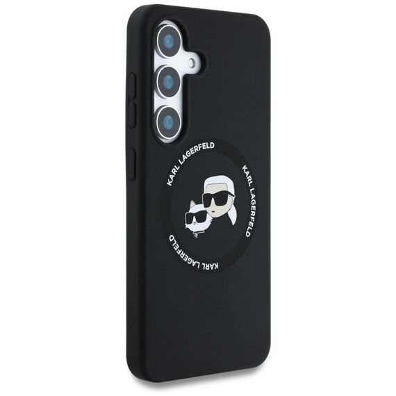 Karl Lagerfeld Silicone Double Heads And Circle MagSafe Samsung Galaxy S25 Plus case black | Techbox