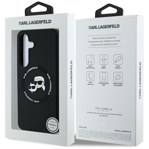 Karl Lagerfeld Silicone Double Heads And Circle MagSafe Samsung Galaxy S25 Plus case black | Techbox