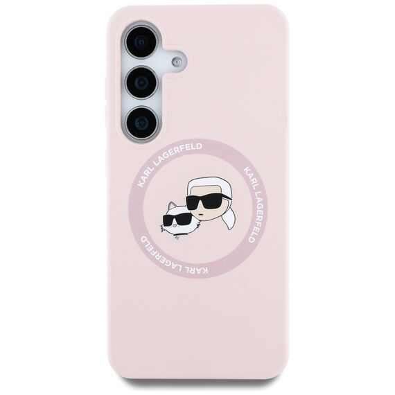 Karl Lagerfeld Silicone Double Heads And Circle MagSafe Samsung Galaxy S25 Plus Case Pink | Techbox