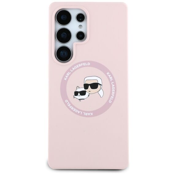 Karl Lagerfeld Silicone Double Heads And Circle MagSafe Samsung Galaxy S25 Ultra Case Pink | Techbox
