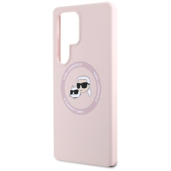Karl Lagerfeld Silicone Double Heads And Circle MagSafe Samsung Galaxy S25 Ultra Case Pink | Techbox