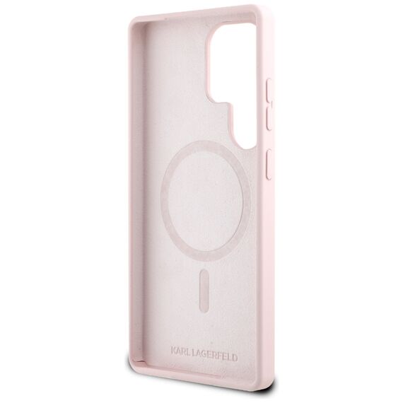 Karl Lagerfeld Silicone Double Heads And Circle MagSafe Samsung Galaxy S25 Ultra Case Pink | Techbox
