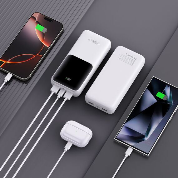 Powerbank Tech-Protect PB02 20000mAh 22.5W - white - Powerbanks - Smartphone Chargers - Techbox