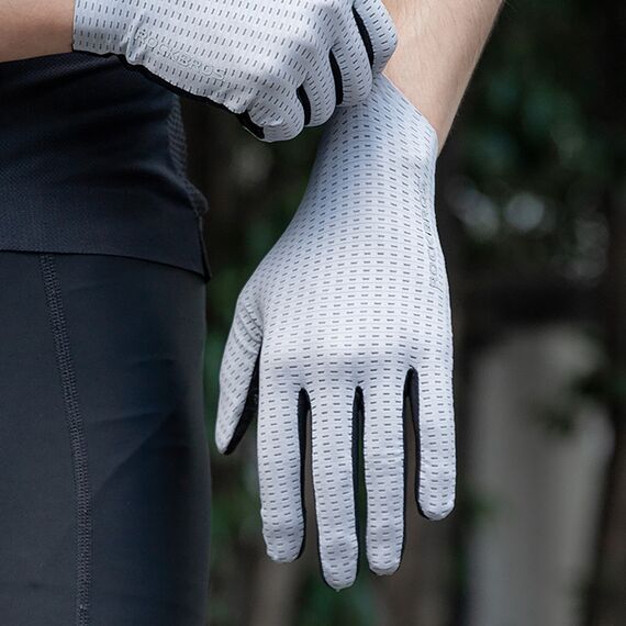 Rockbros Breathable Full Finger Cycling Gloves, Size: L - Gray | Techbox