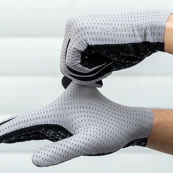 Rockbros Breathable Full Finger Cycling Gloves, Size: S - Green | Techbox