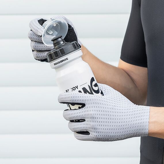 Rockbros Breathable Full Finger Cycling Gloves, Size: XXL - Gray | Techbox