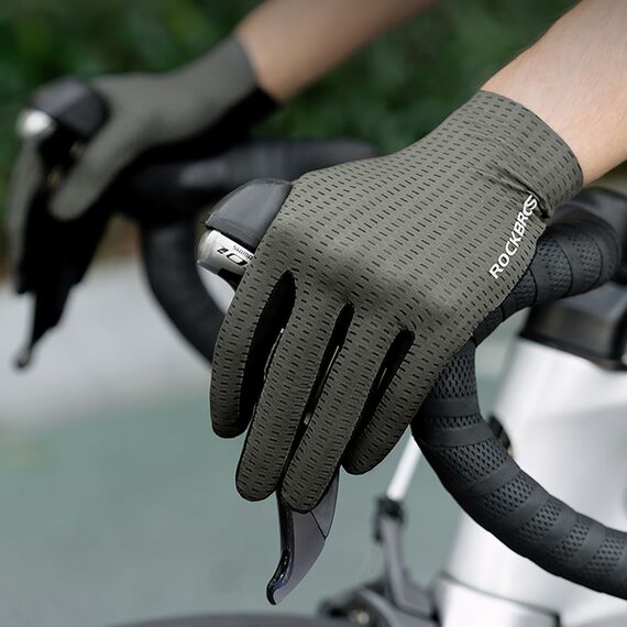 Rockbros Breathable Full Finger Cycling Gloves, Size: XXL - Green - Bicycle - Sports & Fitness - Techbox
