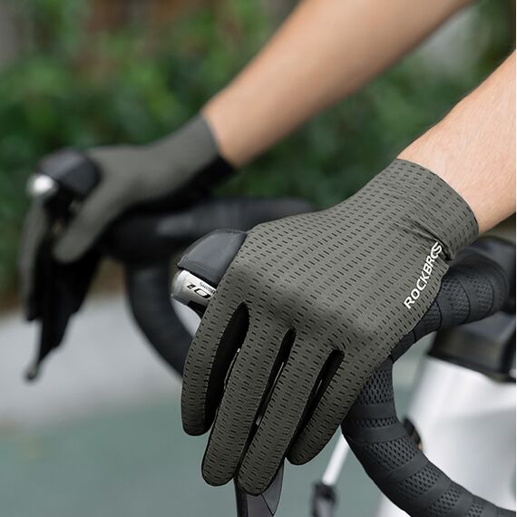 Rockbros Breathable Full Finger Cycling Gloves, Size: XXL - Green - Bicycle - Sports & Fitness - Techbox