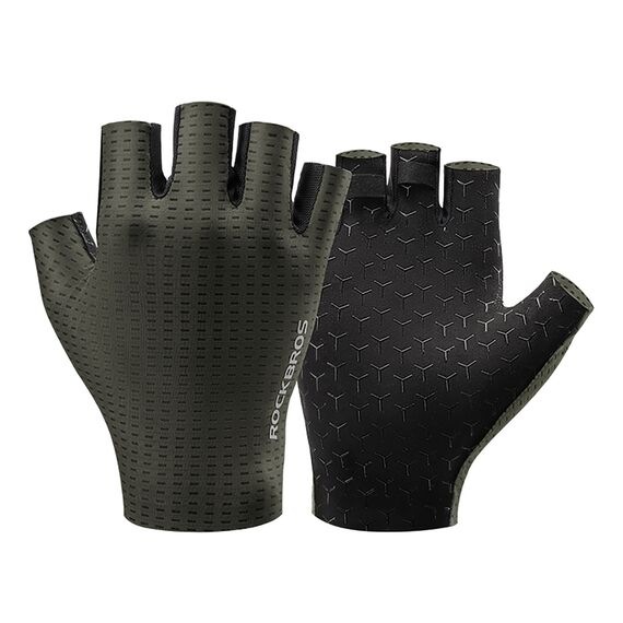 Rockbros Breathable Short Finger Cycling Gloves Size: M - Green | Techbox