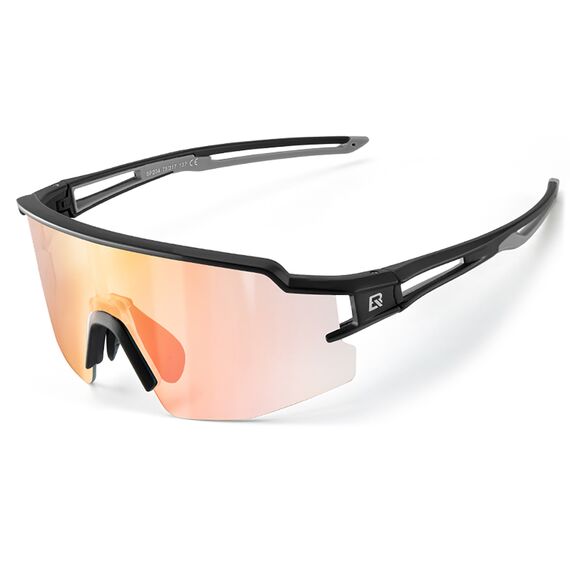 Rockbros Cycling Glasses Photochromic UV Protection with Corrective Insert Orange Lenses - Black - Bicycle - Sports & Fitness - Techbox