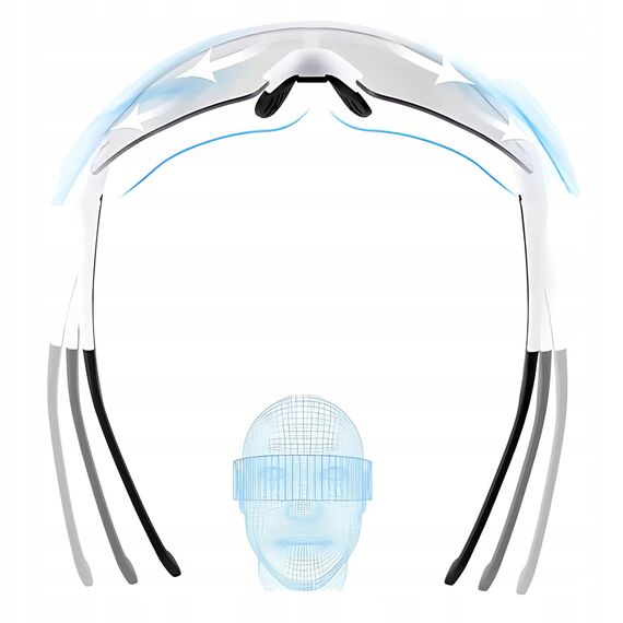 Rockbros Cycling Glasses Photochromic with UV Protection and Corrective Insert - White | Techbox