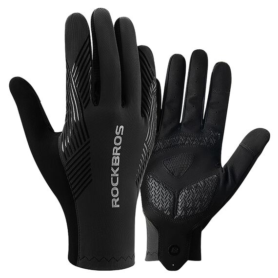 Rockbros cycling gloves spring/summer/autumn, full, size: L - black | Techbox