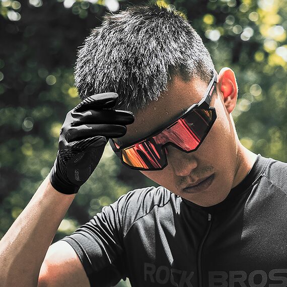 Rockbros cycling gloves spring/summer/autumn, full, size: L - black | Techbox