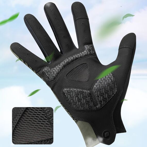Rockbros cycling gloves spring/summer/autumn, full, size: L - green | Techbox