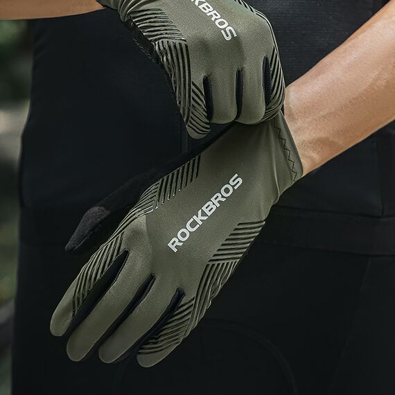Rockbros cycling gloves spring/summer/autumn, full, size: M - green - Bicycle - Sports & Fitness - Techbox