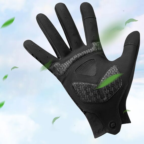 Rockbros cycling gloves spring/summer/autumn, full, size: XL - black | Techbox