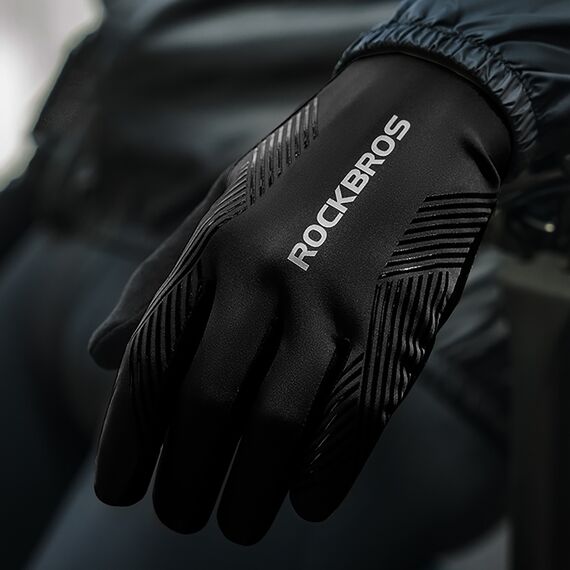 Rockbros cycling gloves spring/summer/autumn, full, size: XXL - black | Techbox